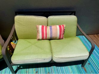 Patio sofa seats.