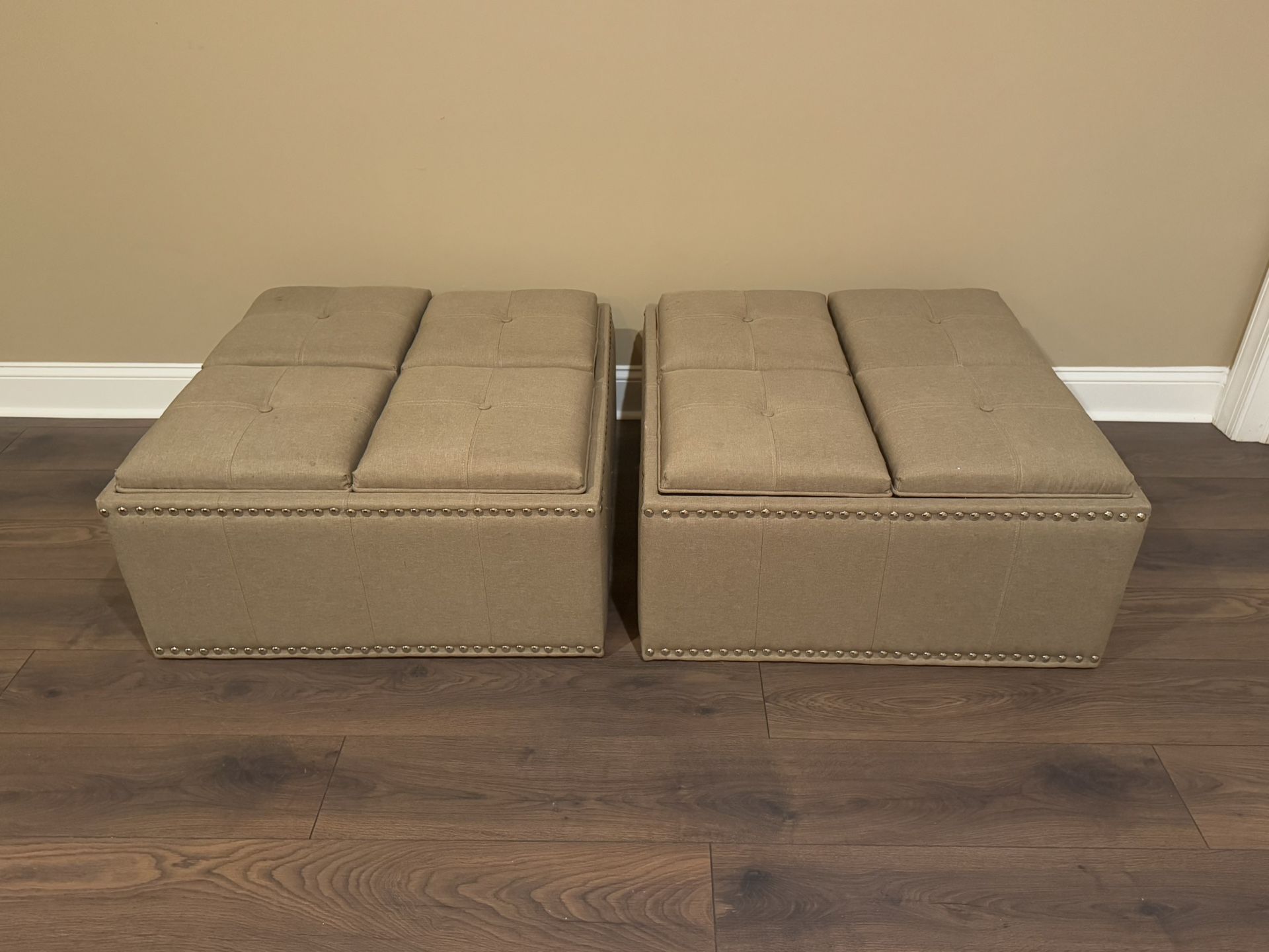 Ottoman storage Coffee Table, Flip Over Tray