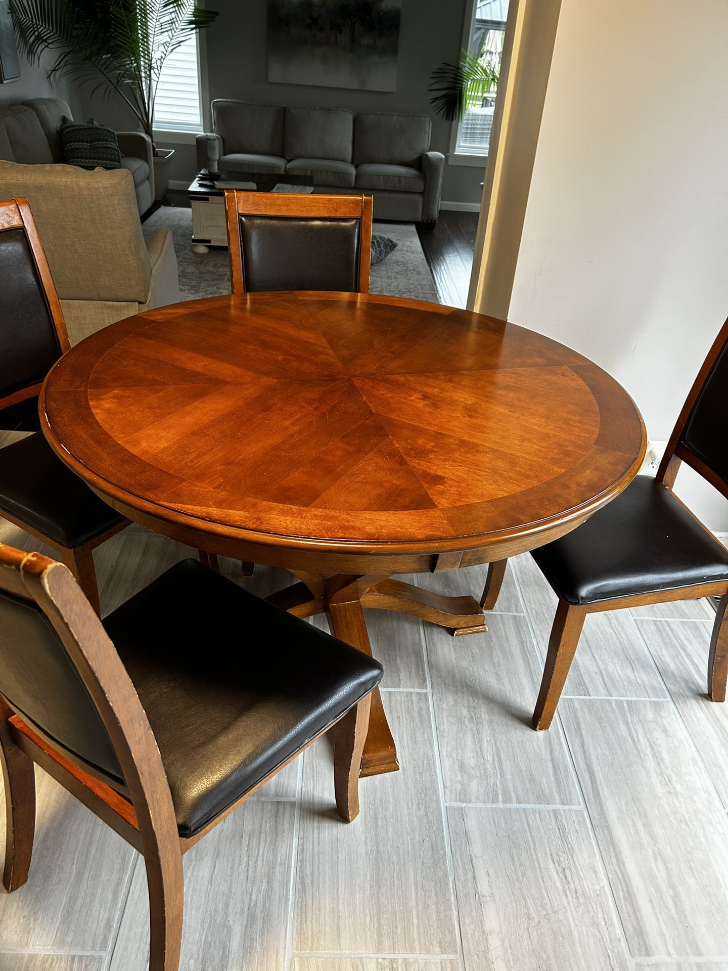 Real Wood Dinner Table And Chairs - Cover Included