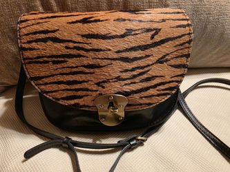 Patricia Nash Animal hair Leather Crossbody Bag Shoulder Bag 9" X 7" X 4"