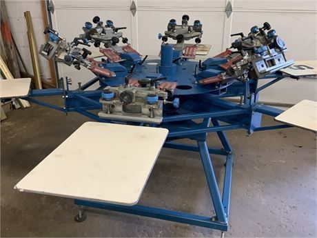 Screen Printing Press - M&R Chameleon 6 Color 6 Station