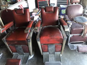 2 vintage Emil Paidar 1950’s barber chairs