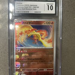 CGC 10 (Masterball) Moltees: Pokemon Japanese Scarlet& Violet 151