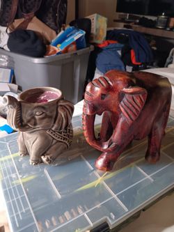 Elephant Figurine and Ceramic Mug Set
