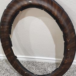 24in Antique Oval All Wood Frame 18in X 24in