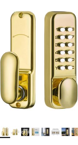 BORDSTRACT Keypad Door Lock,107x43x70mm/4.21x1.69x2.94inch Round Handle Digital Password Anti Theft Safety Keypad Lock for Home Gates Office