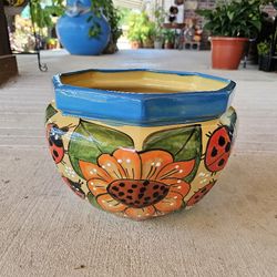 Talavera Octagon Clay Pots. Planters. Plants. Pottery $45 cada uno