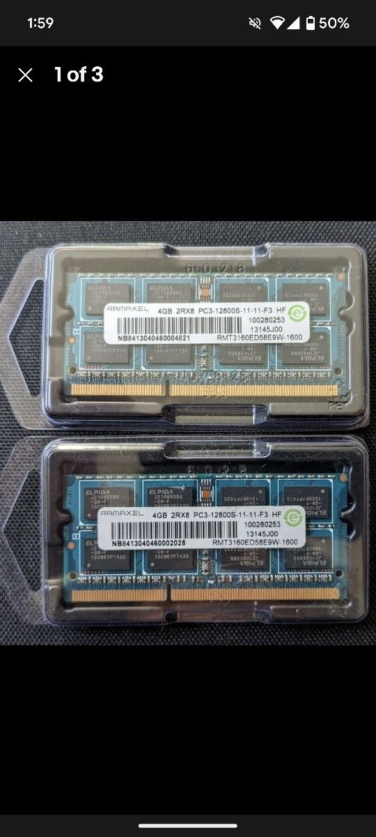 Lot of 2 Ramaxel 4GB (8GB Total) Laptop RAM Memory for Lenovo Thinkpad T430S