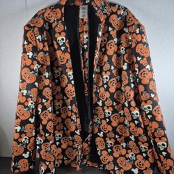 Disney Halloween Mickey Mouse Pumpkin Print Blazer 