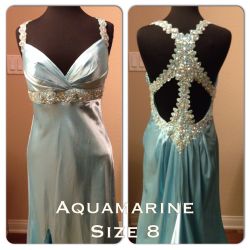 Aqua Silk Formal Dress 