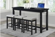 Brand new black/gray/brown/white counter high dining table (66.25 x 23.75 x 36.5H) with built-in USB charging ports and power outlets + 3 barstools