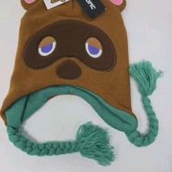 Animal Crossing Tom Nook Tassel Beanie new with tags