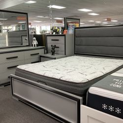 Modern 5pc Bedroom Set W/ FREE MATTRESS (Brand New Furniture) 40% OFF