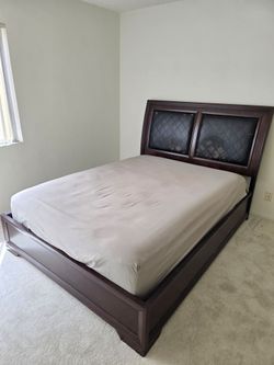 Luxury Queen Bed Frame, Mattress and Box Spring (MUST PICKUP TODAY)