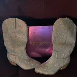 Cowgirl Ankle Boots Cowboy Boots for Women Western Booties Rhinestone Size 8