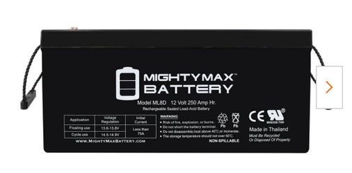 Mighty Max 12v 250ah seals battery RV/atv/marine/solar