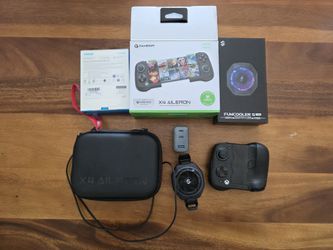 Gamesir X4 Aileron Bluetooth Controller, Black Shark Cooler, and Anker Charger