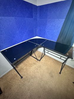 Black glass table