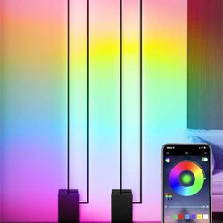2-Pack Corner Lamp with App/Remote/Button Control, Smart RGB Floor Lamp with Music Sync