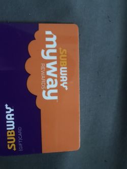 Subway card $15 on it