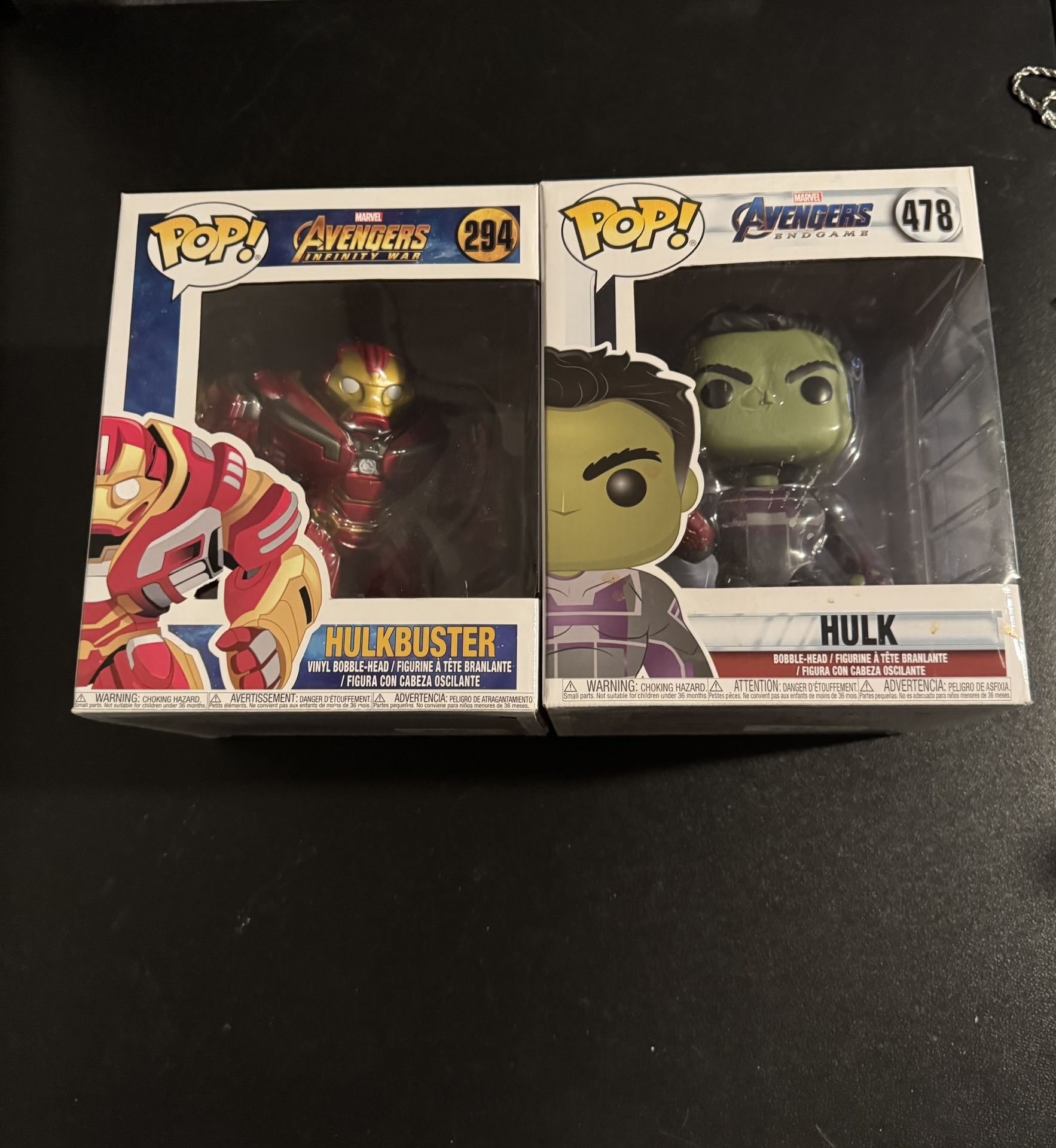 2 Jumbo Marvel Funko Pops (Hulk, And Hulkbuster)