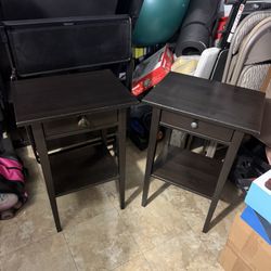(2) IKEA Hemnes Nightstands in Black-Brown