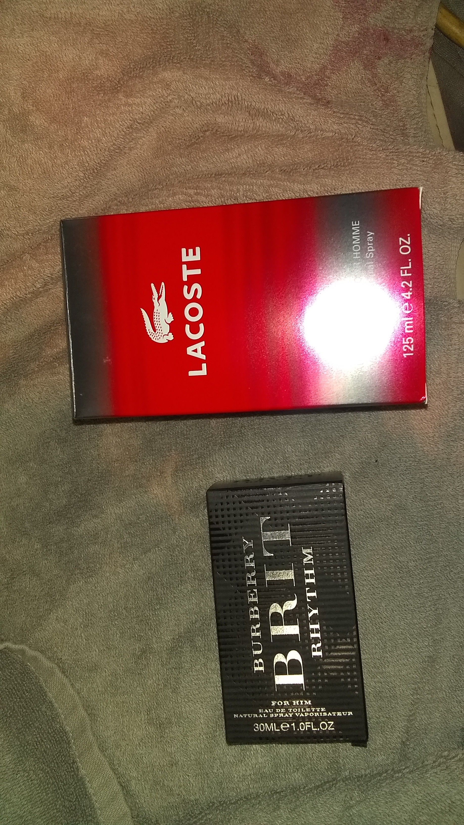 Lacoste and Burberry Brit Rhythm Colognes