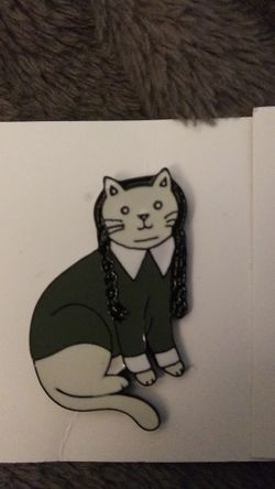 NEW ENAMEL PINS WEDNESDAY ADAMS FAMILY CAT