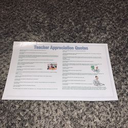 Laminated Poster - Teacher Appreciation Quotes
