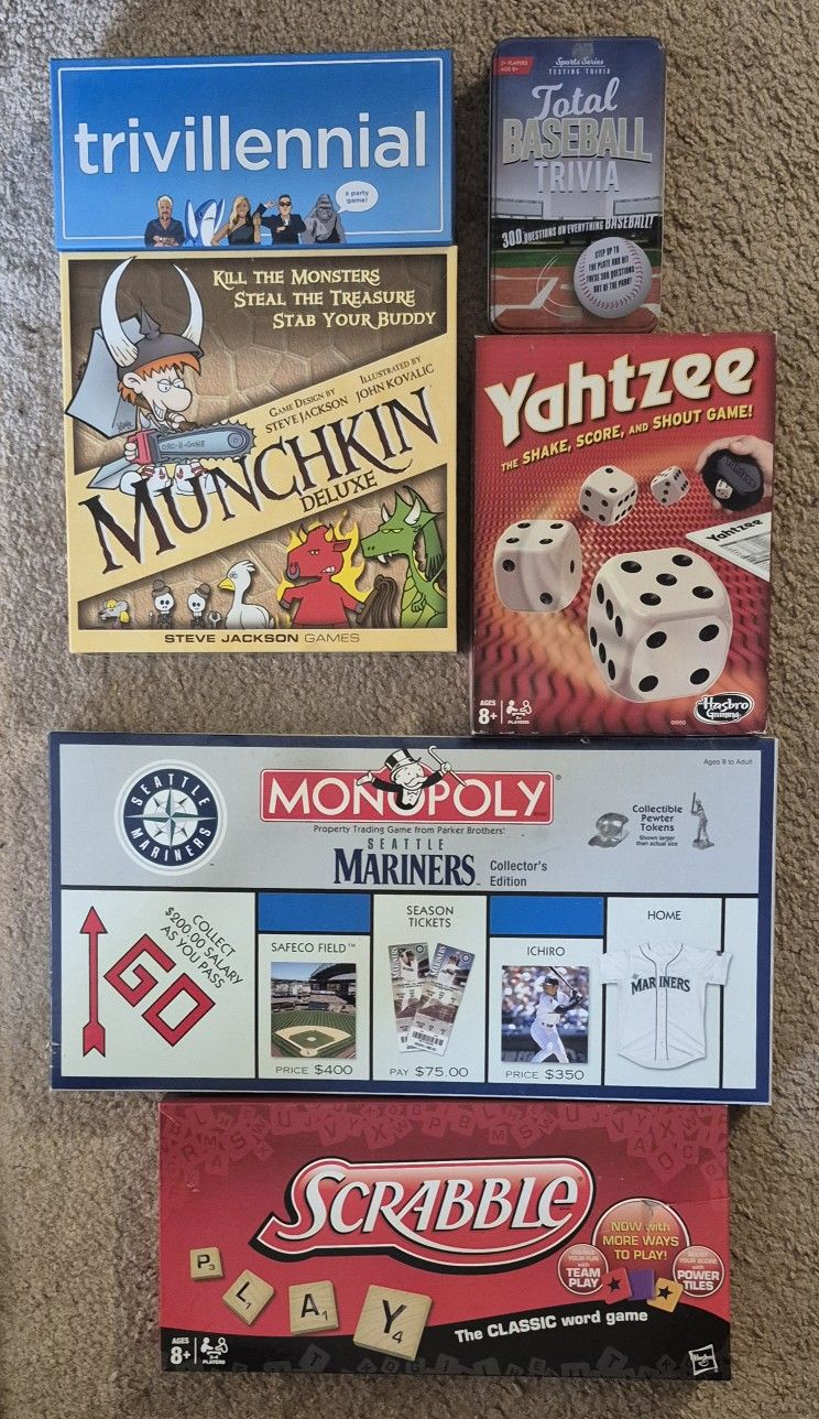 Lot of Board Games + Trivia