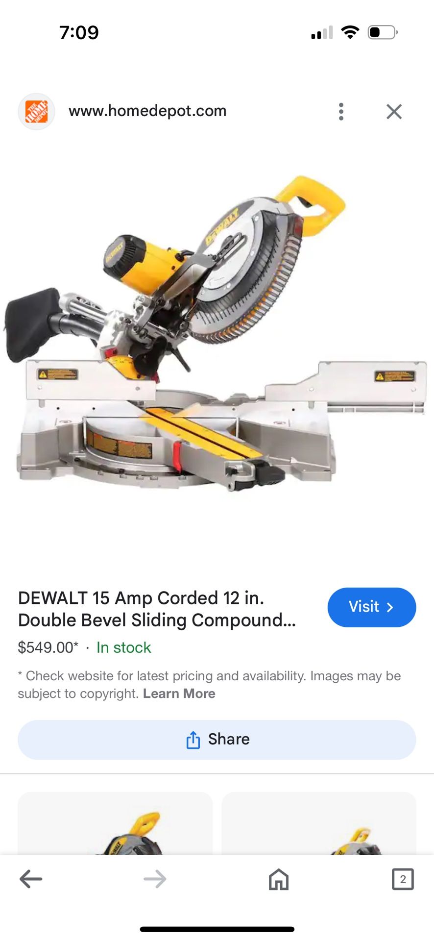 12”Dewalt Double Bevel Miter Saw Sliding 