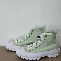 Converse Women's Mint Green White Hi Lugged Platform Sneakers Size 7

