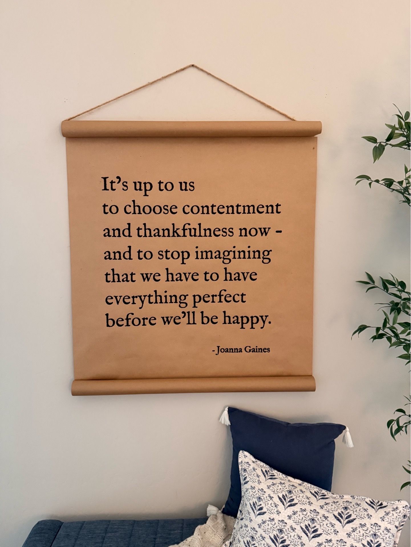 Joanna Gaines Butcher paper wall hanging