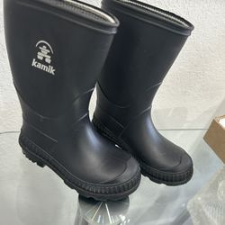 Kamik Stomp Rain Boot for Kids(Toddler 8) Black 