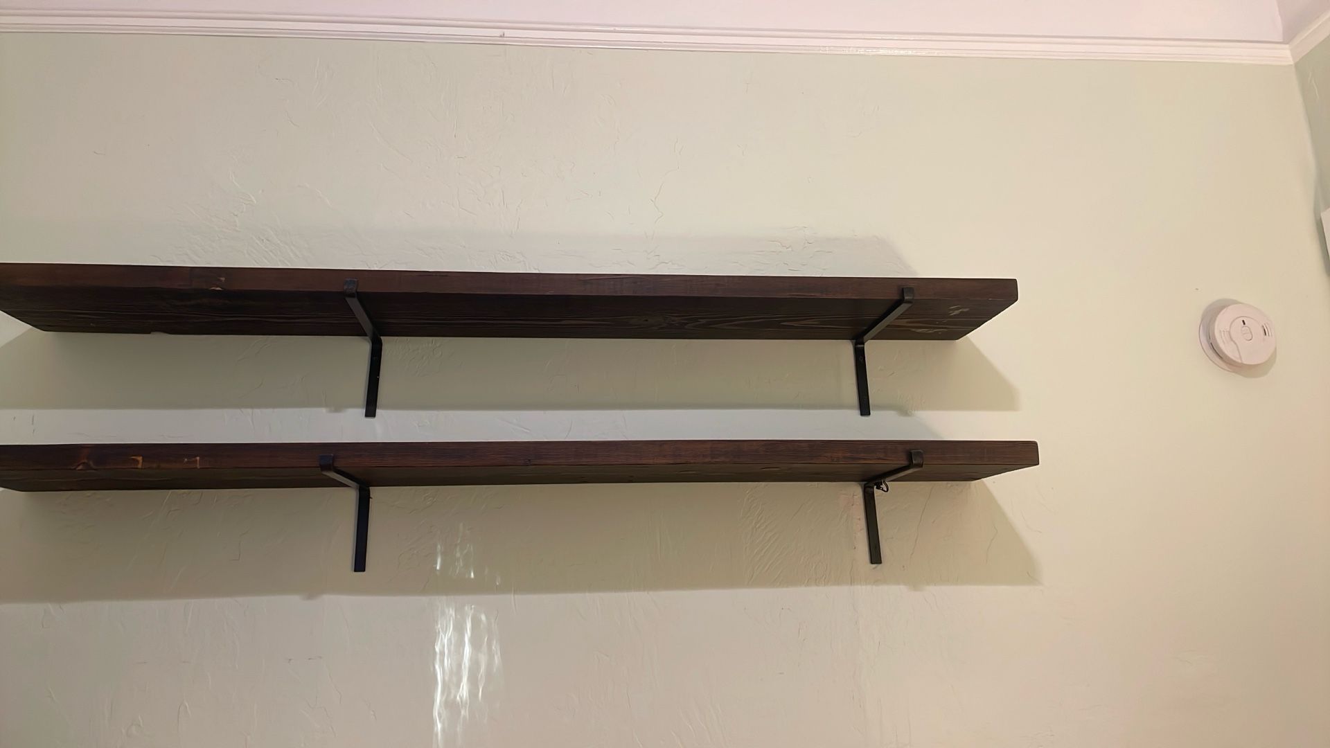 Restored Wood Shelves And Wrought Iron Brackets
