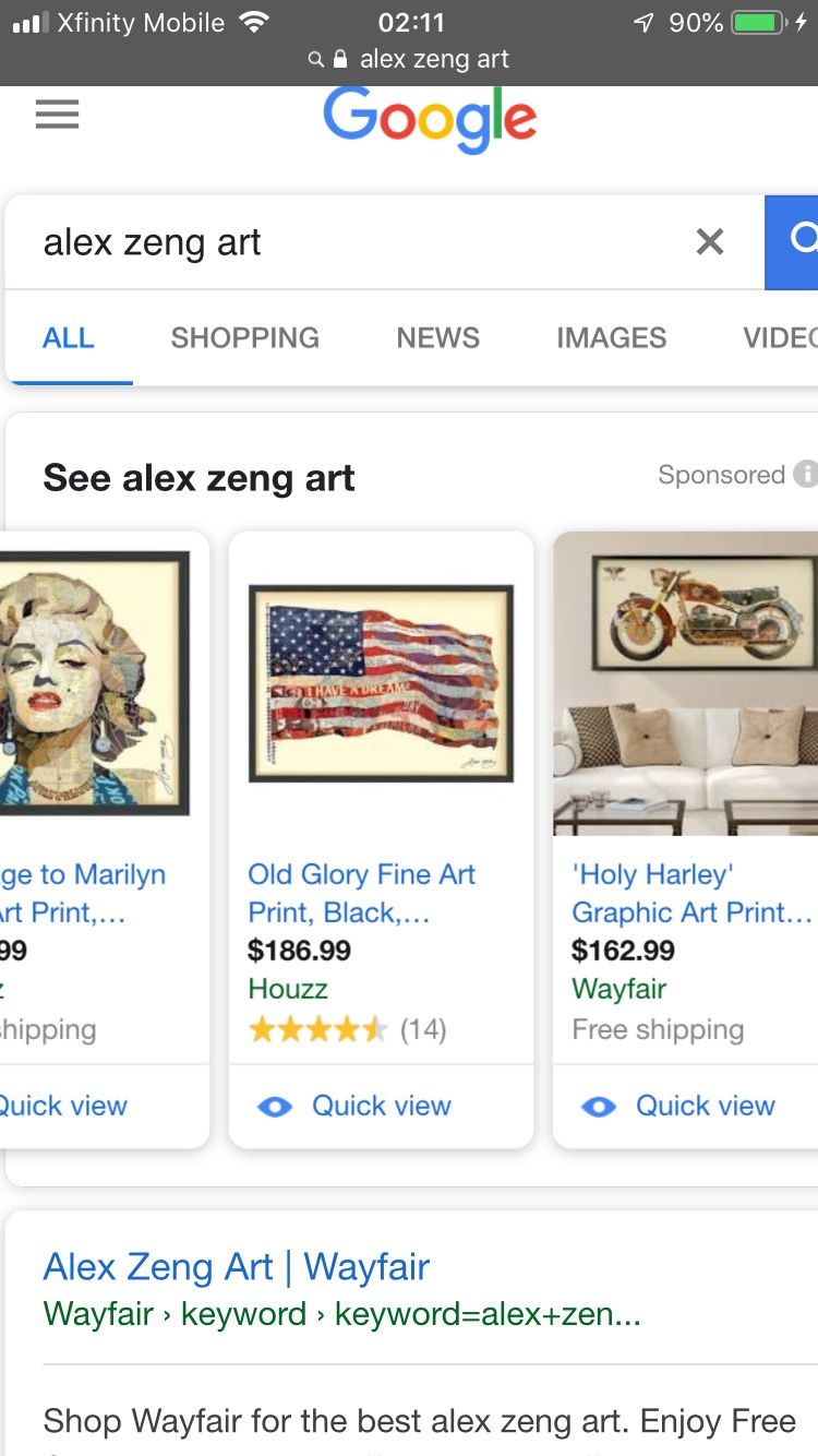 Original Alex Zeng Hand-signed collage art work