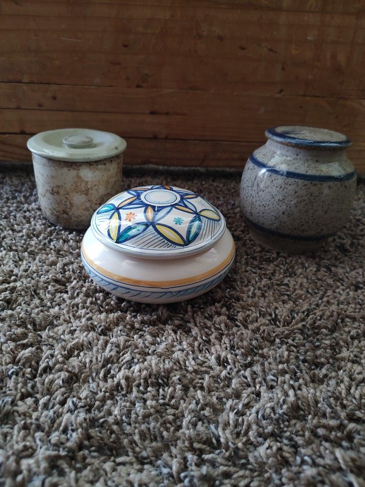 Three Lidded Pots