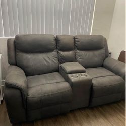 Living Spaces Grey Recliners 