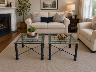 Elegant Glass Coffee Tables – Set of Two