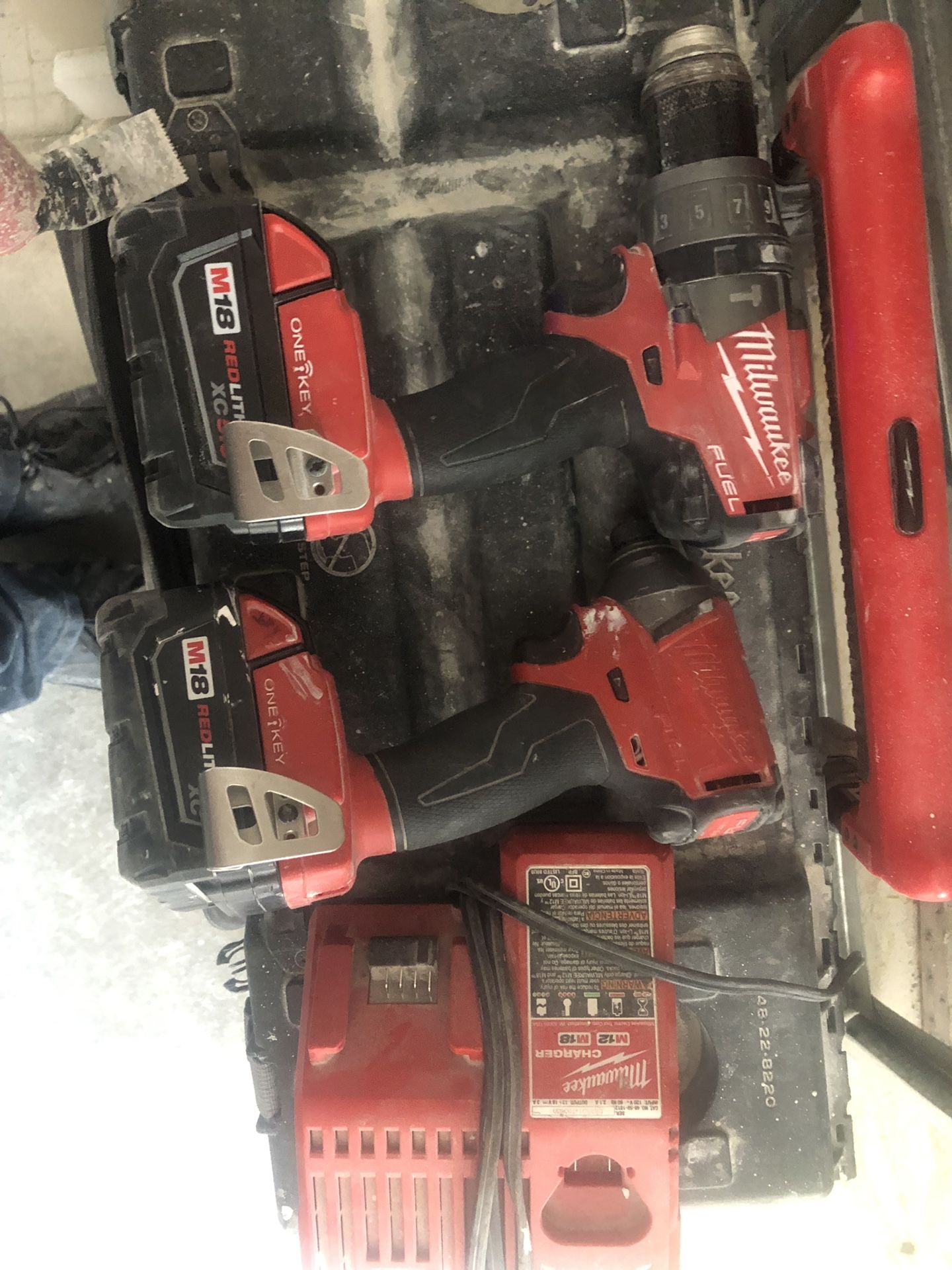 Milwaukee M18 FUEL ONE-KEY 18-Volt Lithium-Ion Brushless Cordless Hammer Drill/Impact Driver Combo Kit (2) 5.0Ah Batteries Case