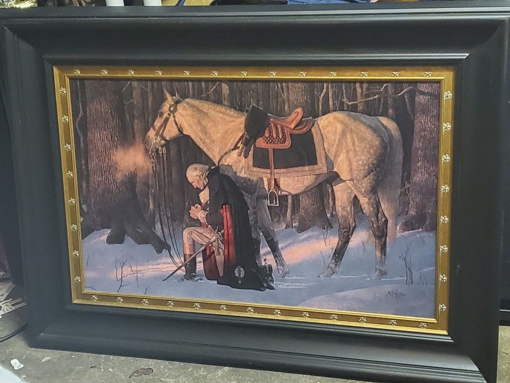 George Washington Prayer At Valley Forge Print, Painting, Canvas