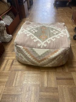 Indian woven ottoman footstool poof