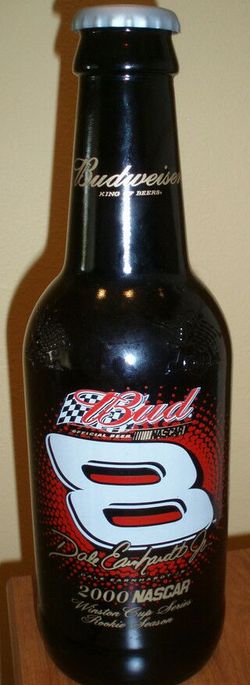 Dale Earnhardt Jr . NASCAR bud Weiser glass bottle