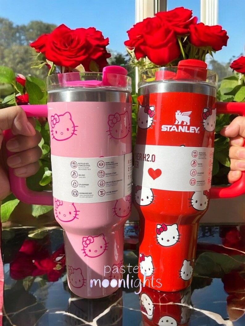 Kitty Stanley Cup Portable Car Mug Travel Coffee Cup Student Cute Gift Tumble