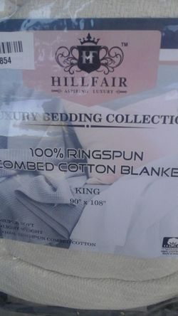 Hillfair Luxury Bedding Collection combed cotton Blanket King size cream color