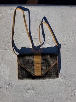 Vintage Fendi Zucca FF Monogram Envelope Crossbody Bag – Brown/Tan