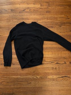 AllSaints Black Waffle-Knit Crewneck Sweater. Large