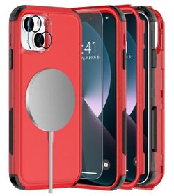 Diverbox for iPhone 13 Phone Case,iPhone 13 Magnetic Case [with Screen Protector & Camera Lens Protector ] Heavy Duty Phone Case for iPhone 13 (Magnet