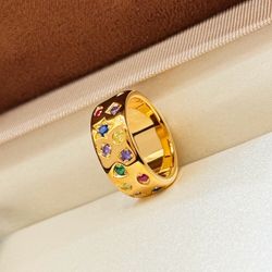 Big-name jewelry, the same style as Quan Zhilong, exclusive release, high-end customization, heavy industry, high-end series, rainbow candy, crater, t
