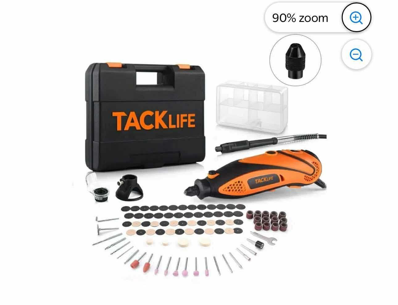 Tacklife RTD35ACL Advanced Multi-functional Rotary Tool Kit with 80 Accessories and 4 Attachments Variable Speed for Around-the-House and Crafting Pro